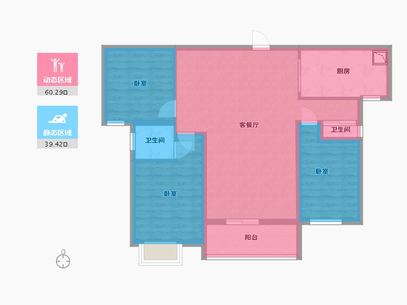 湖南省-株洲市-万维壹品熙园-89.14-户型库-动静分区