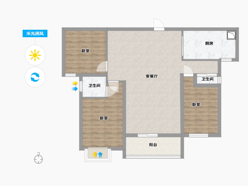 湖南省-株洲市-万维壹品熙园-89.14-户型库-采光通风