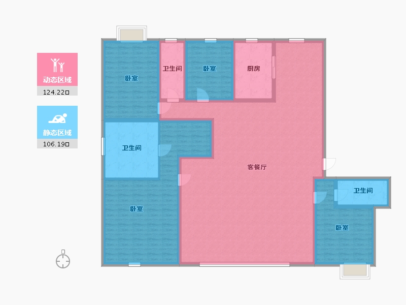 湖南省-株洲市-水木阳光里-211.00-户型库-动静分区