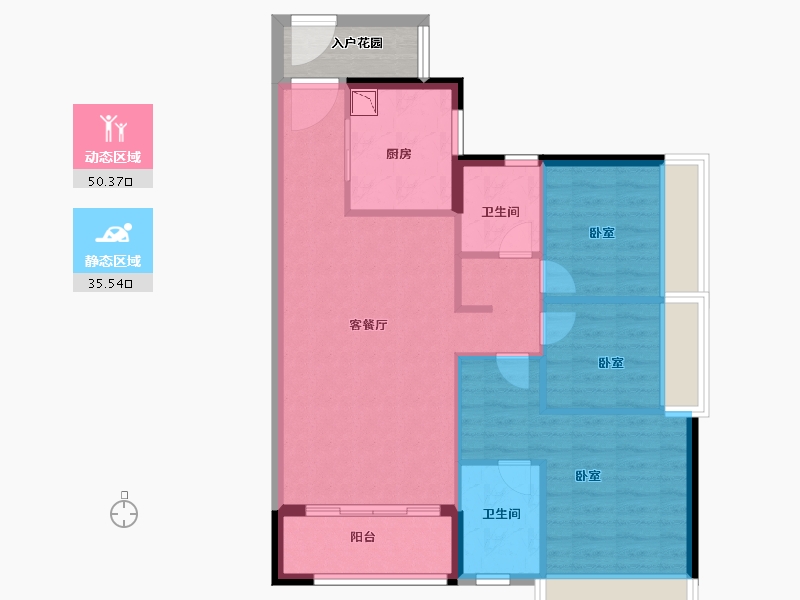 广东省-广州市-南沙时代香海彼岸-81.00-户型库-动静分区