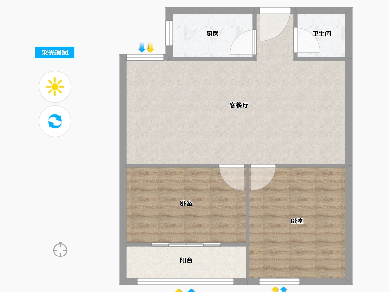 山东省-潍坊市-和扬晶立方-73.00-户型库-采光通风