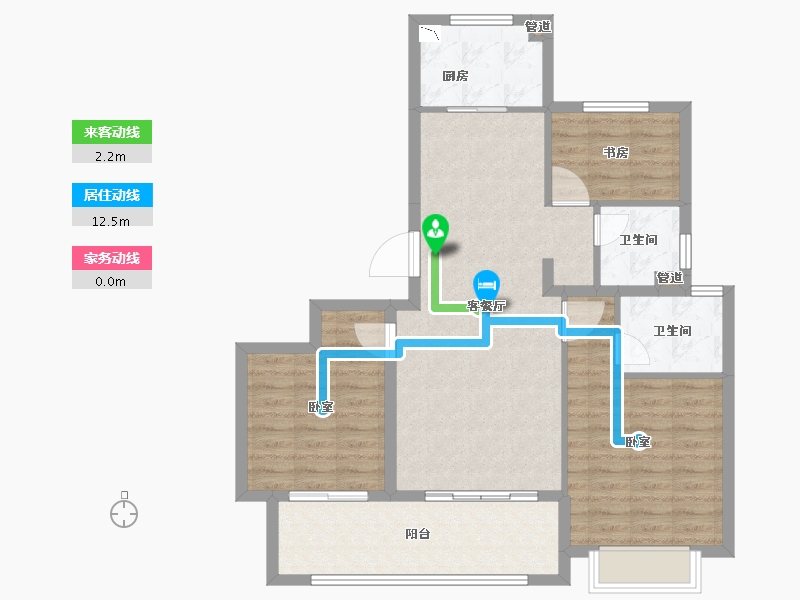 浙江省-宁波市-东鲁世家-90.00-户型库-动静线