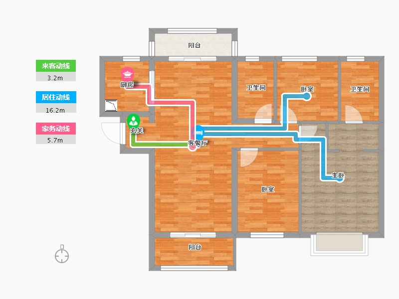 湖南省-长沙市-中海·熙湾-93.00-户型库-动静线