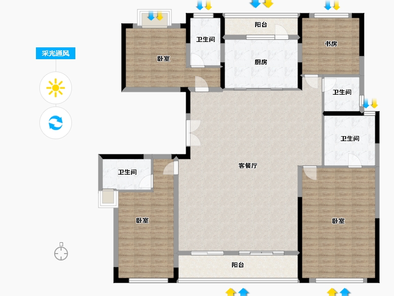 湖北省-武汉市-光谷创新天地-192.56-户型库-采光通风