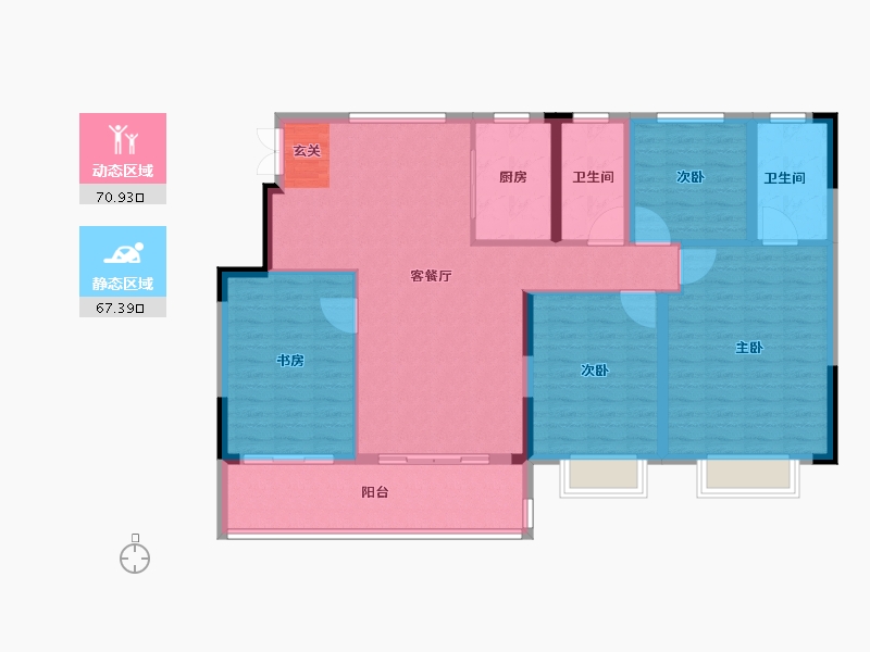 江苏省-常州市-牡丹学府-126.00-户型库-动静分区