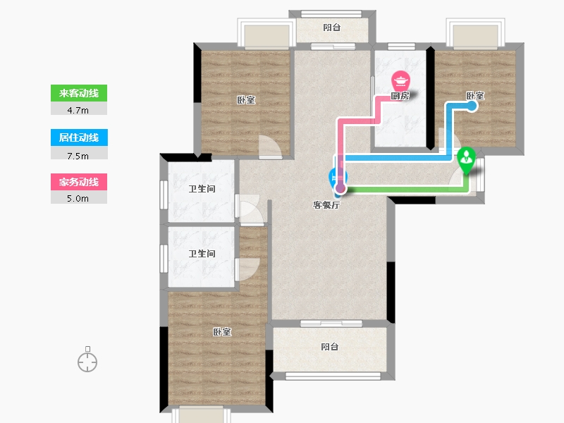 湖北省-武汉市-新港湾-96.00-户型库-动静线