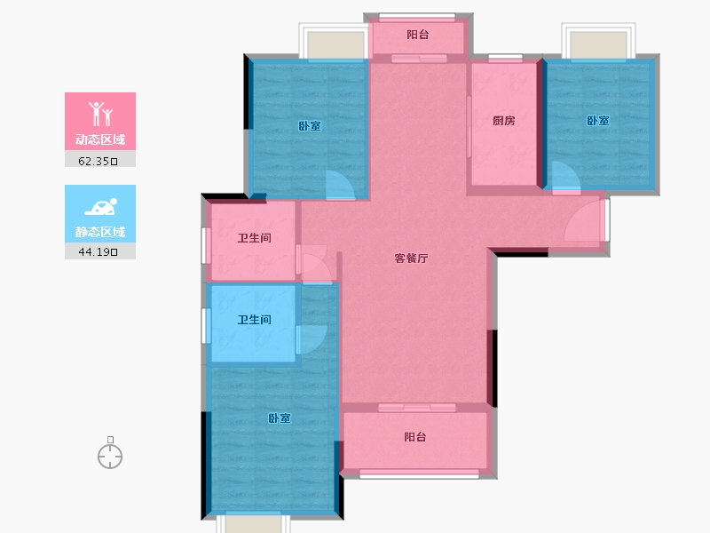 湖北省-武汉市-新港湾-96.00-户型库-动静分区