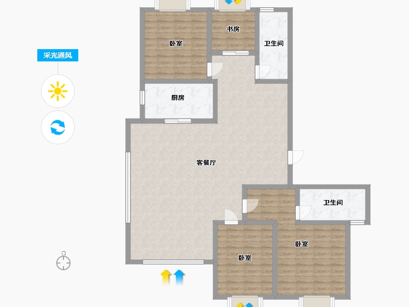 湖南省-株洲市-水木阳光里-139.35-户型库-采光通风