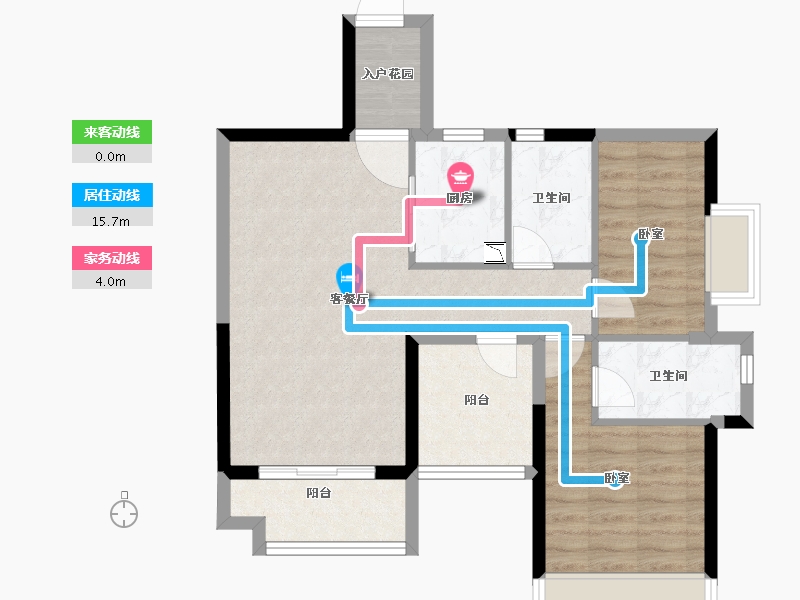 广东省-江门市-富力·南湖壹品-71.87-户型库-动静线