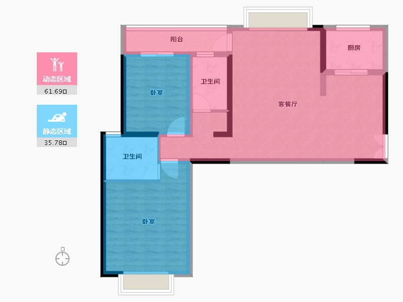 湖南省-长沙市-华韵城市海岸二期-87.00-户型库-动静分区