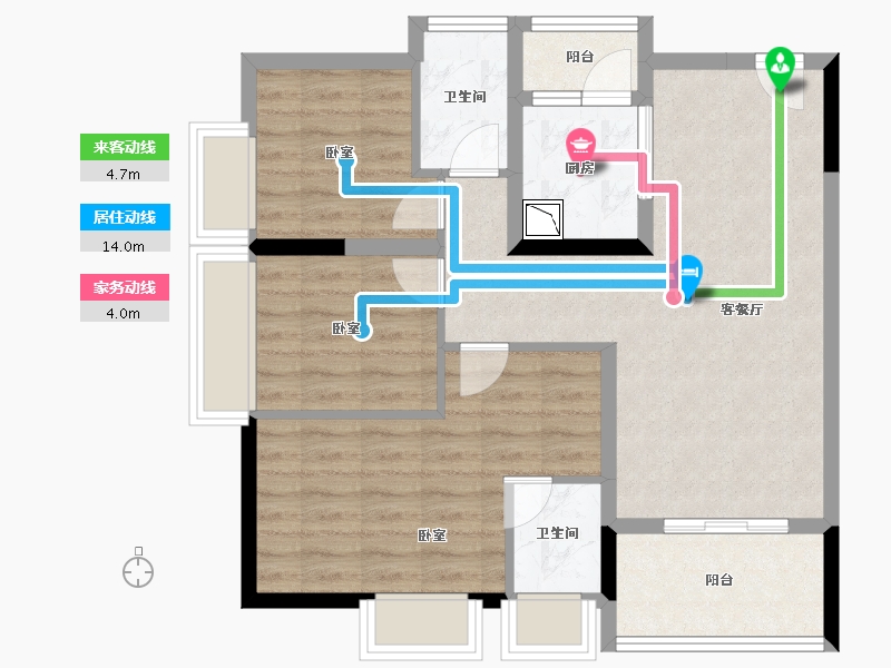 广东省-惠州市-日盛天钻-76.35-户型库-动静线