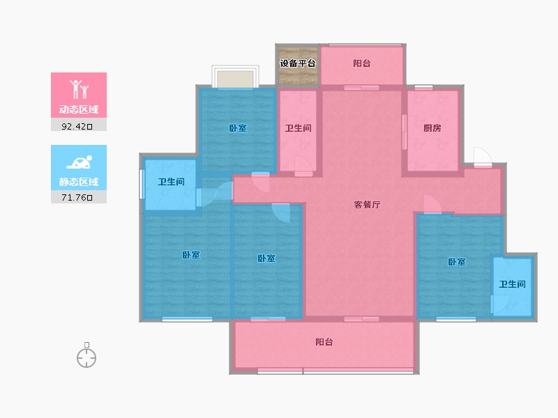 湖南省-株洲市-高科万丰上院湖韵-150.56-户型库-动静分区