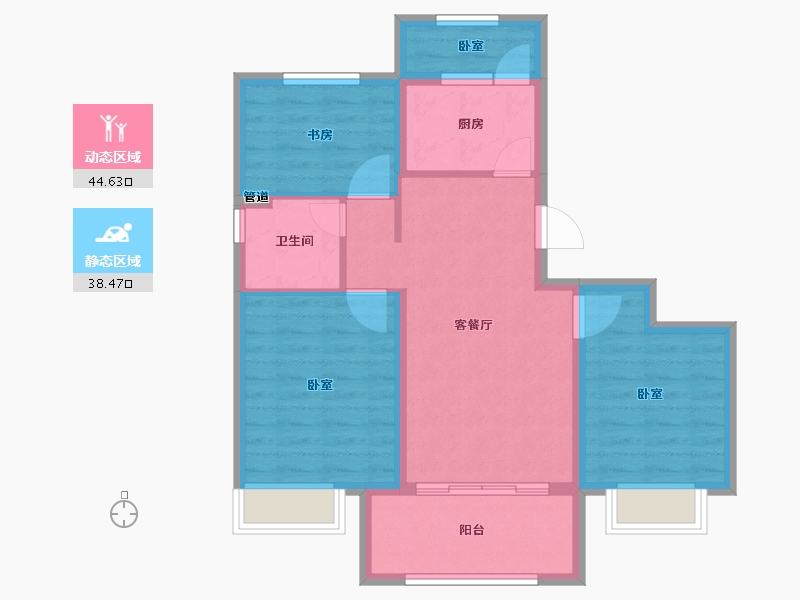 浙江省-宁波市-东鲁世家-73.99-户型库-动静分区