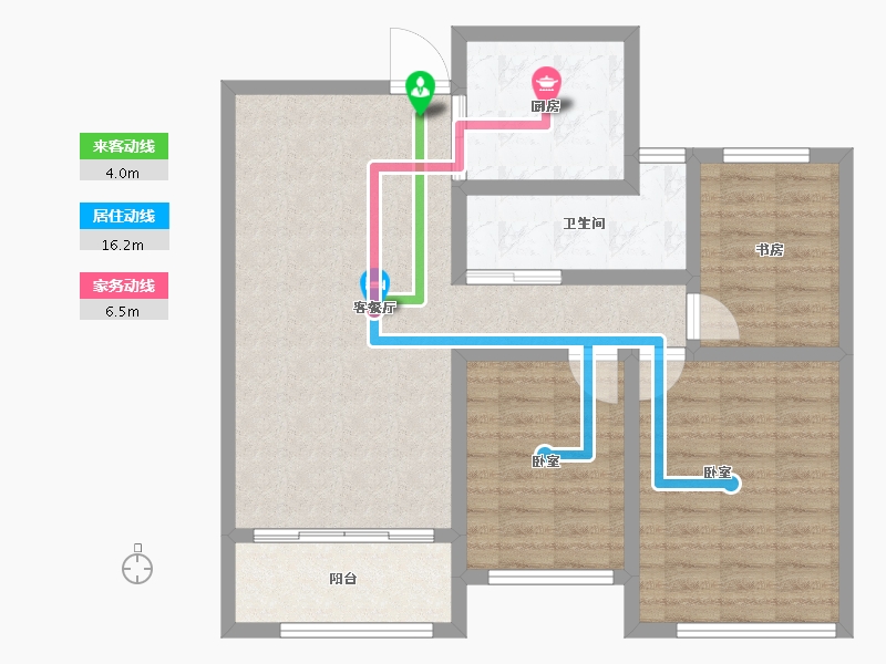 山东省-潍坊市-和扬晶立方-88.25-户型库-动静线