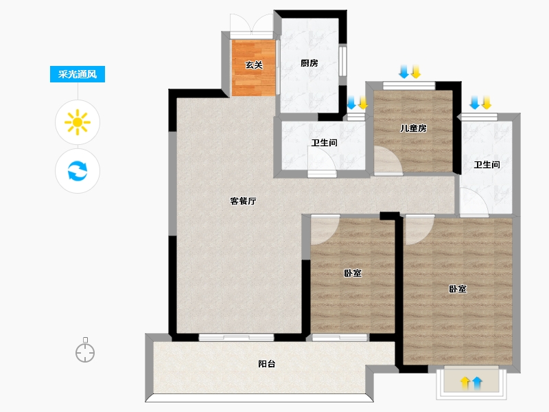 河南省-信阳市-春晖上河珺-95.01-户型库-采光通风