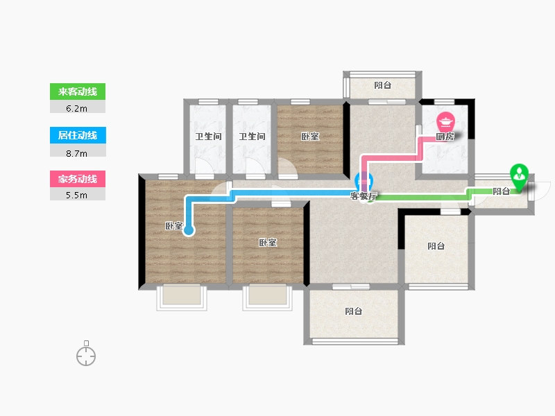 湖南省-株洲市-春藤公馆-93.28-户型库-动静线