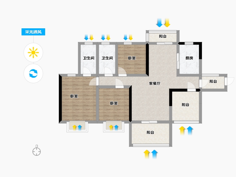 湖南省-株洲市-春藤公馆-93.28-户型库-采光通风