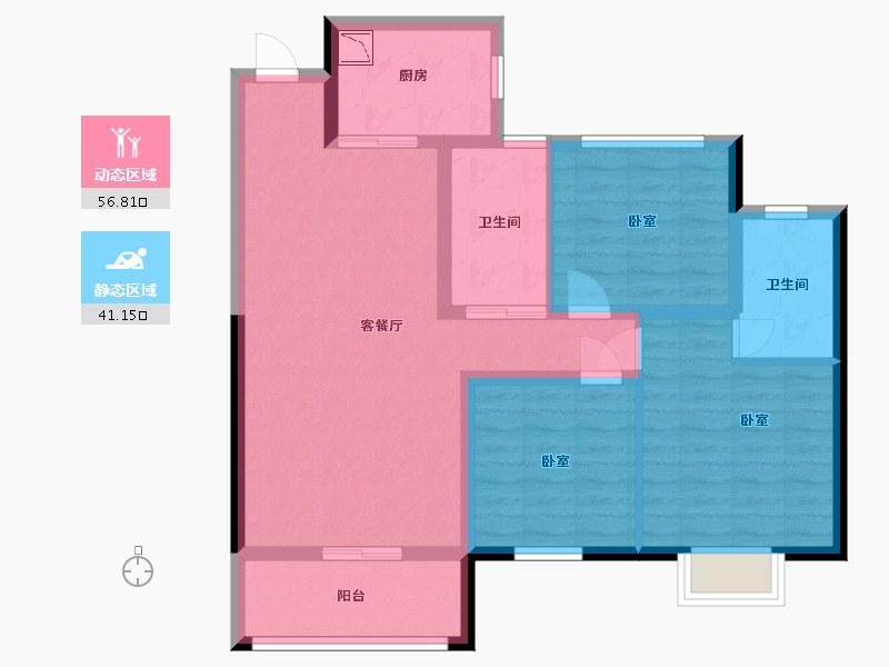 湖南省-株洲市-万维壹品熙园-87.00-户型库-动静分区