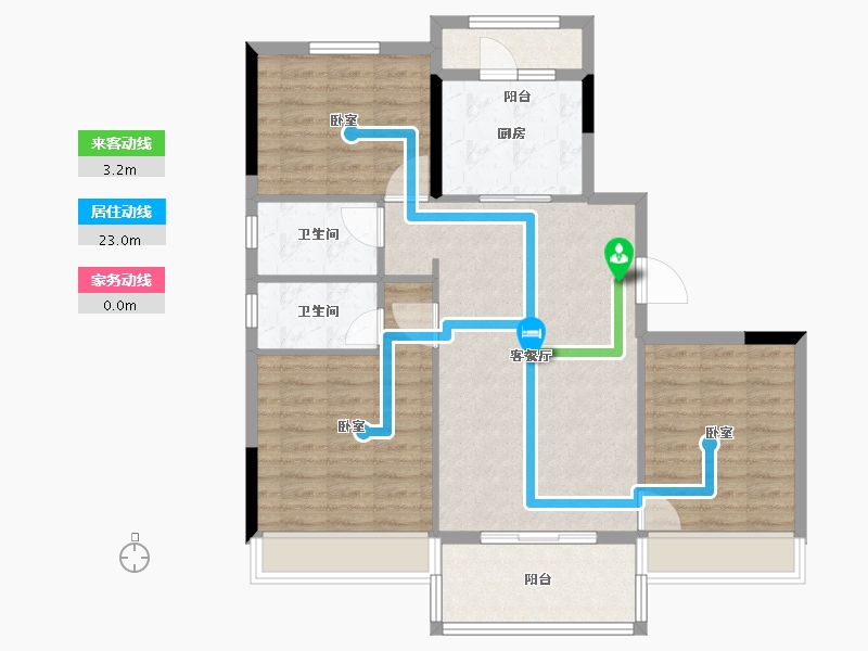 湖北省-黄石市-碧桂园湖光山色-94.18-户型库-动静线