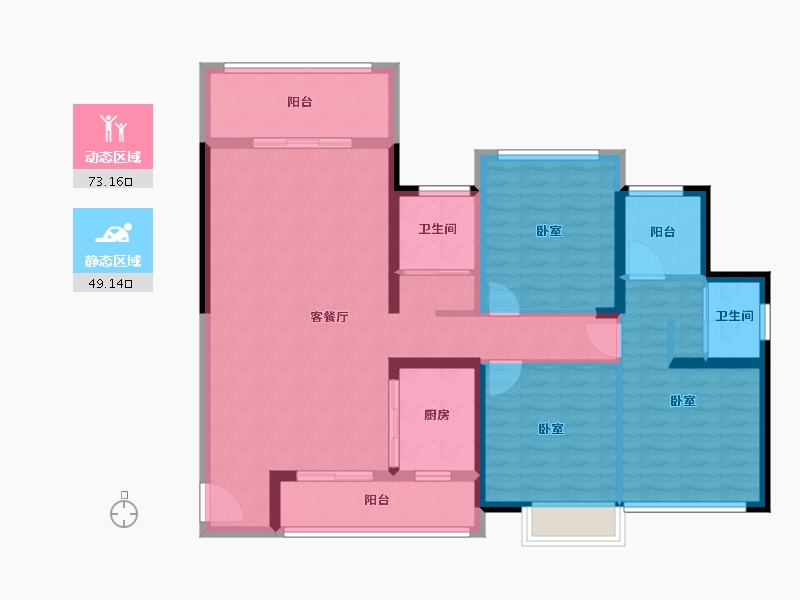 湖北省-黄石市-金典锦寓-109.41-户型库-动静分区