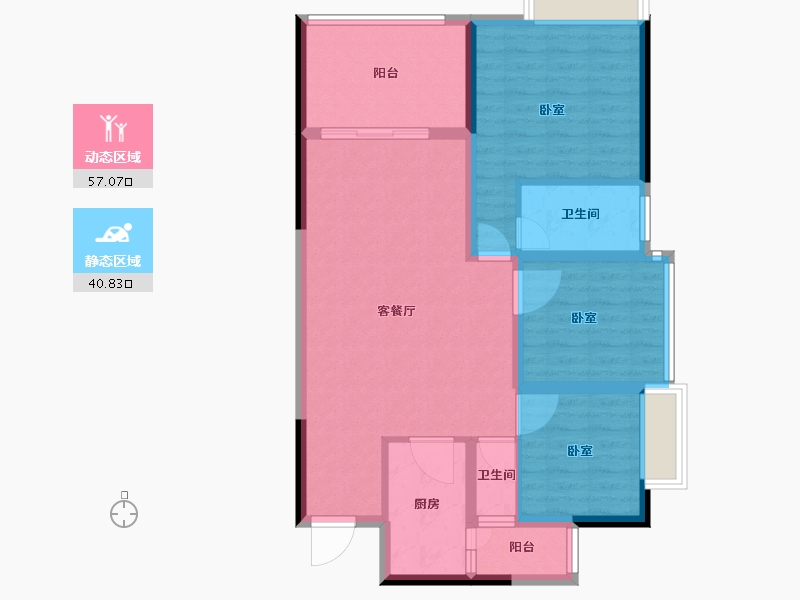 广东省-江门市-逸朗华府-87.60-户型库-动静分区