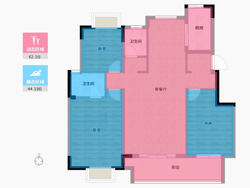 江西省-景德镇市-景安公馆-96.20-户型库-动静分区