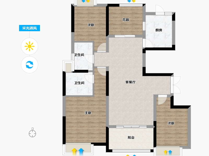 湖南省-湘潭市-湘潭万达广场（万达华府）-102.31-户型库-采光通风