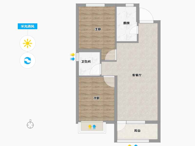 山东省-青岛市-天一仁和珑樾尚璟-65.00-户型库-采光通风