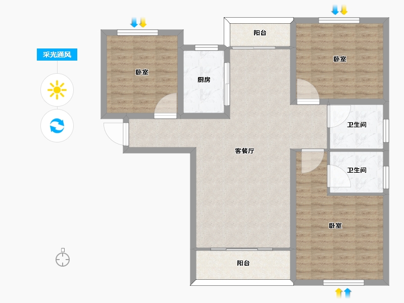 河南省-信阳市-中环荣域宝源-99.01-户型库-采光通风