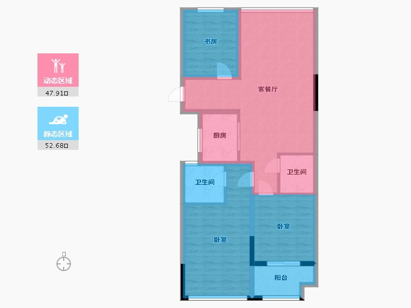 浙江省-杭州市-明华名港城二期-90.08-户型库-动静分区