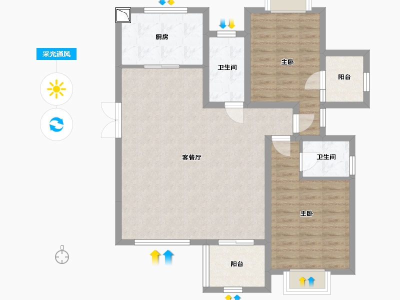 湖北省-黄冈市-御墅湾-91.51-户型库-采光通风