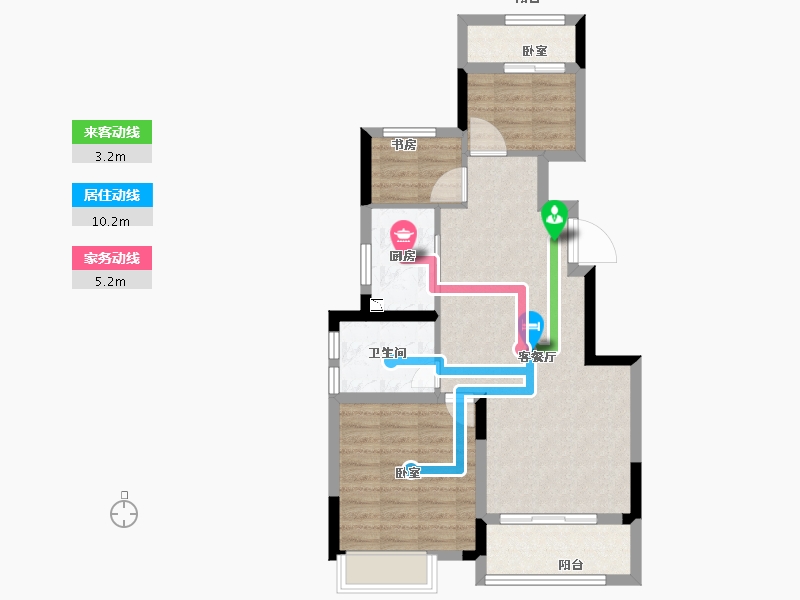 浙江省-宁波市-保集瑞府-71.00-户型库-动静线