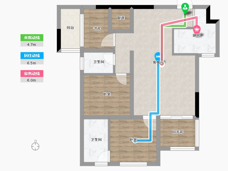 湖南省-长沙市-和顺·洋湖壹号-71.00-户型库-动静线