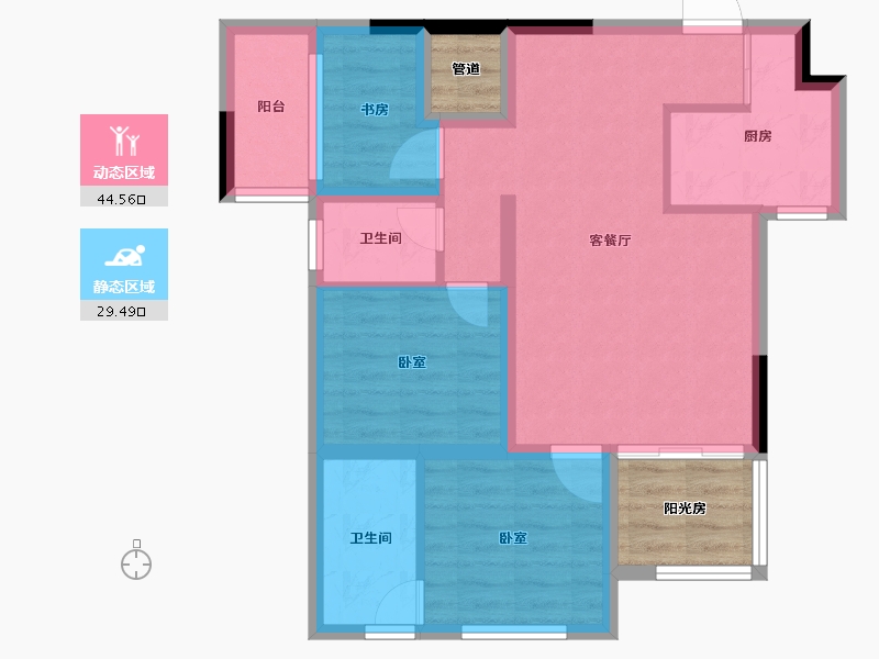 湖南省-长沙市-和顺·洋湖壹号-71.00-户型库-动静分区