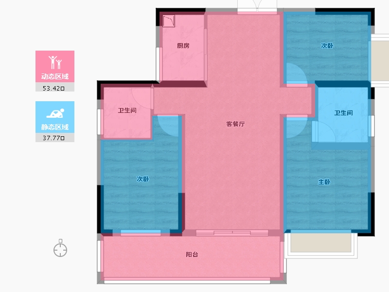 湖南省-湘潭市-火炬学府-80.60-户型库-动静分区