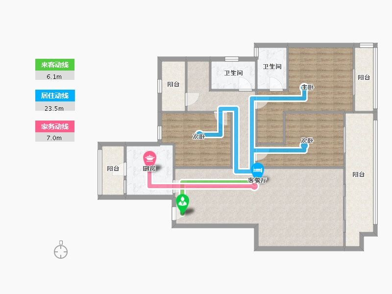 重庆-重庆市-华侨城云溪别院-133.92-户型库-动静线