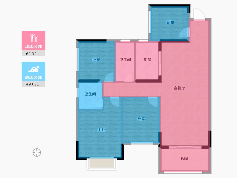 广西壮族自治区-贺州市-桂江幸福里-101.34-户型库-动静分区