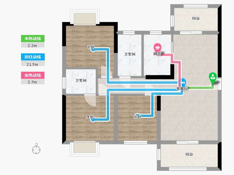 湖南省-长沙市-金鹰玖瓏山-82.66-户型库-动静线