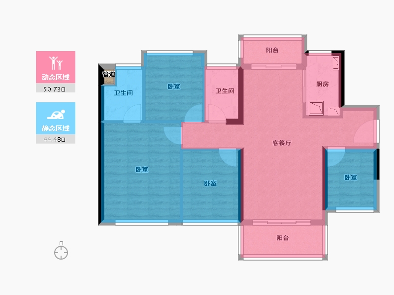 广东省-广州市-龙光天曜-84.69-户型库-动静分区