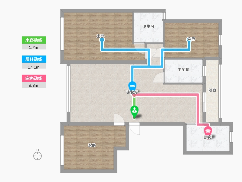 浙江省-宁波市-赛格特东城名苑-108.04-户型库-动静线