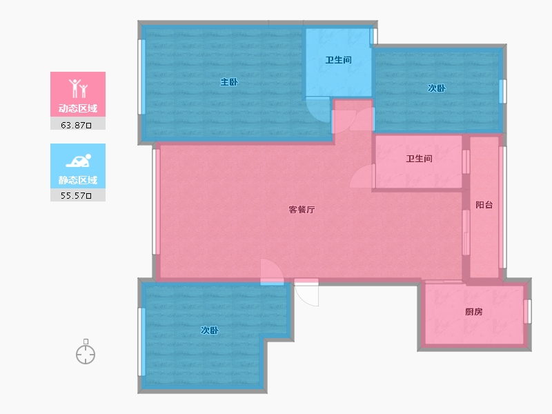 浙江省-宁波市-赛格特东城名苑-108.04-户型库-动静分区