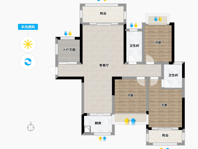 湖南省-湘潭市-火炬学府-101.66-户型库-采光通风