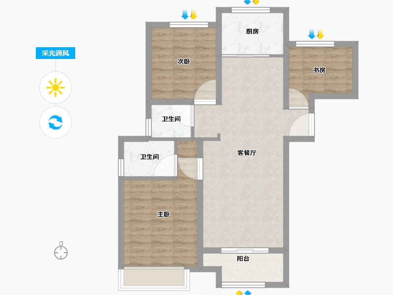 山东省-威海市-保集蓝郡-79.21-户型库-采光通风