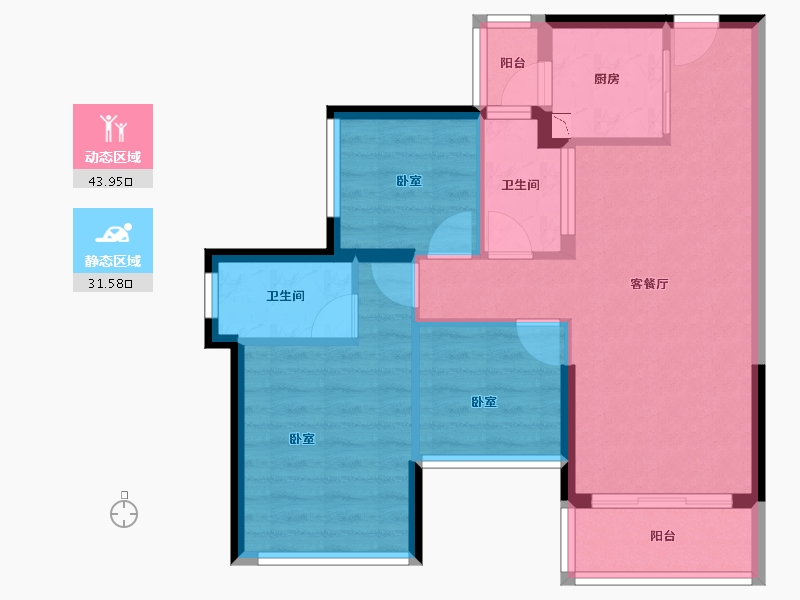 广东省-广州市-龙光天曜-66.91-户型库-动静分区