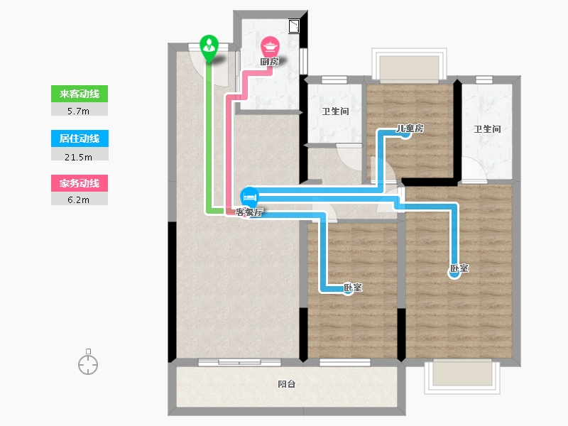 湖北省-武汉市-中建壹品澜荟-95.55-户型库-动静线