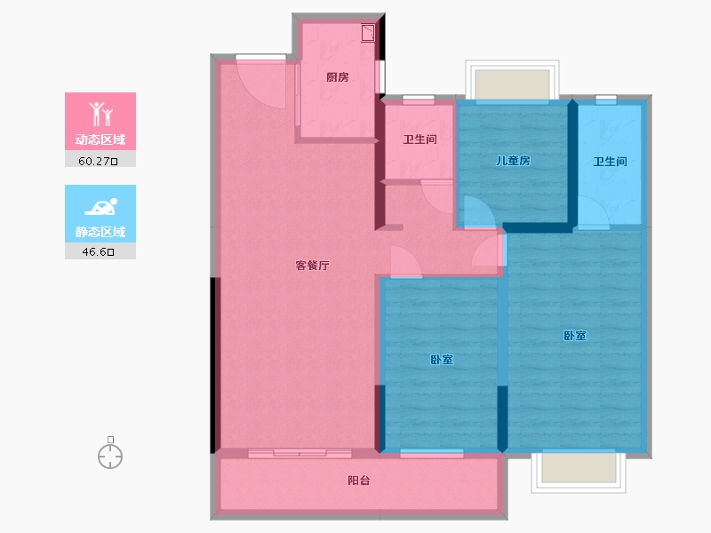 湖北省-武汉市-中建壹品澜荟-95.55-户型库-动静分区