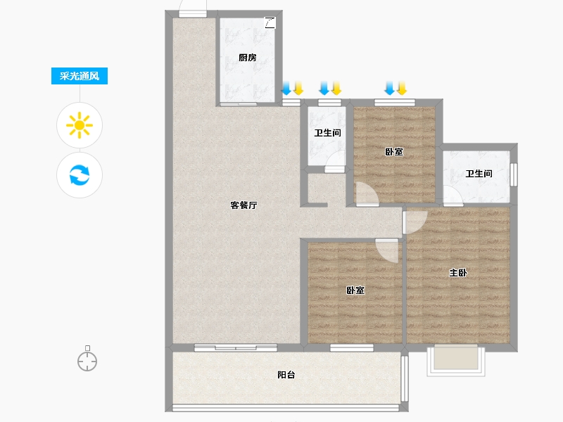 广西壮族自治区-贺州市-钟山县壹号商业广场-108.88-户型库-采光通风