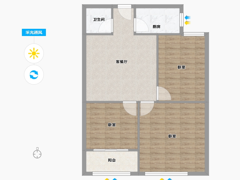 山东省-潍坊市-和扬晶立方-75.00-户型库-采光通风