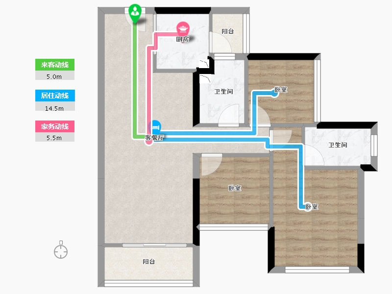 广东省-广州市-龙光天曜-72.14-户型库-动静线