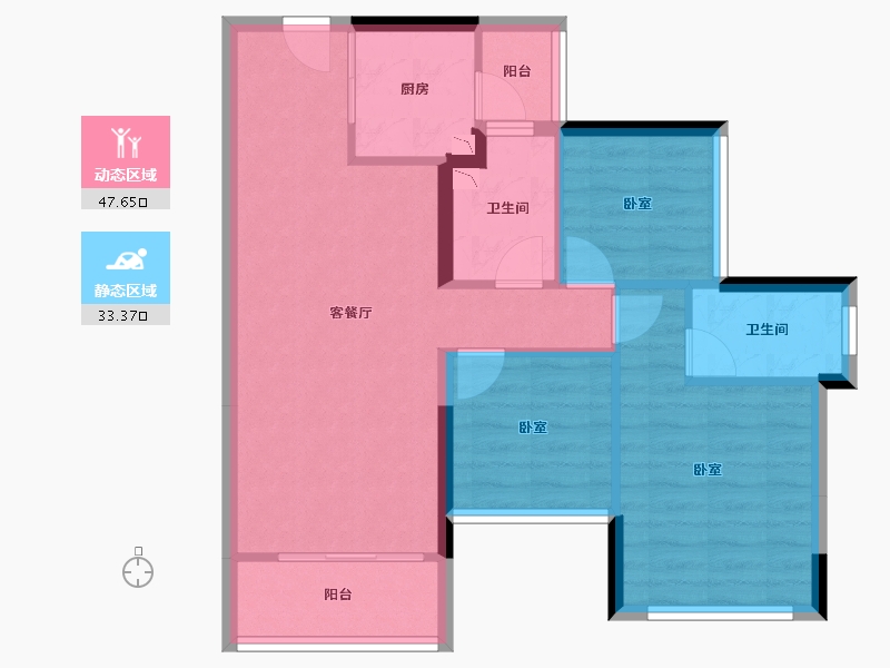 广东省-广州市-龙光天曜-72.14-户型库-动静分区